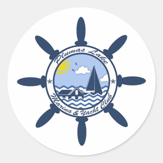 Plumas Lake Ronde Sticker (Voorkant)