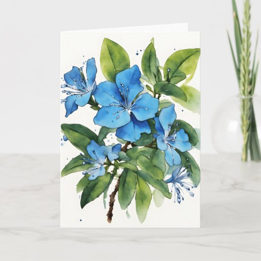 Plumbago Auriculata - Watercolor flowers Kaart (Voorkant)