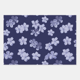 Plumbago Blauwe bloemen Inpakpapier Vel