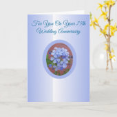Plumbago Persoonlijk 75th Wedding Jubileum Kaart (Gele Bloem)