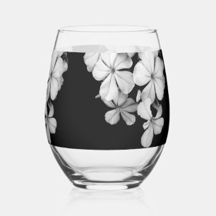 Plumbago zwart-wit wijnglas zonder voet