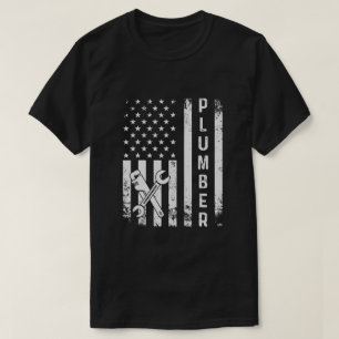 Plumber American Flag Plumbing T-shirt