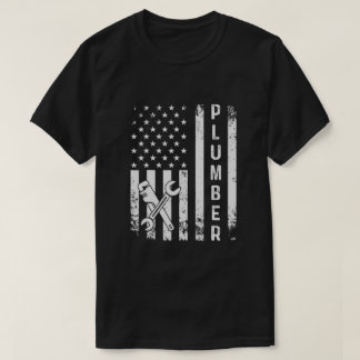 Plumber American Flag Plumbing T-shirt