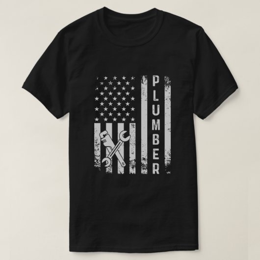 Plumber American Flag Plumbing T-shirt (Design voorkant)