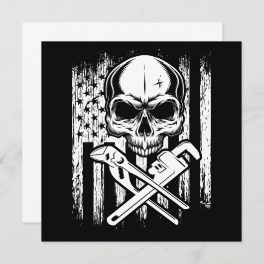 Plumber American Flag Plumbing Tool Tools Job Gift Kaart (Voorkant / Achterkant)