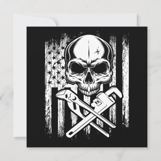 Plumber American Flag Plumbing Tool Tools Job Gift Kaart (Voorkant)