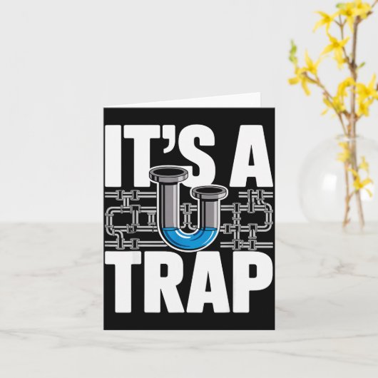 Plumber Art For Men Women Plumbing Pefitter Plumbe Kaart (Gele Bloem)