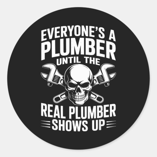 Plumber Art For Men Women Plumbing Pefitter Plumbe Ronde Sticker (Voorkant)