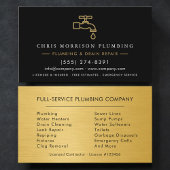 Plumber Black & Gold Metallic Minimalist Visitekaartje