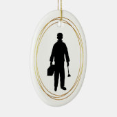 Plumber Black Silhouette-kerstversiering Keramisch Ornament (Rechts)