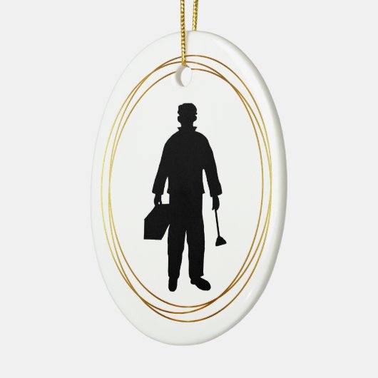 Plumber Black Silhouette-kerstversiering Keramisch Ornament (Links)