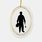 Plumber Black Silhouette-kerstversiering Keramisch Ornament (Voorkant)