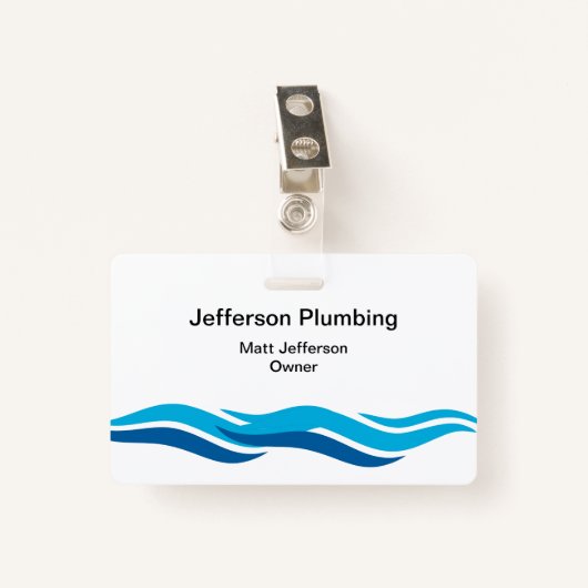 Plumber Business Badges (Voorkant met clip)