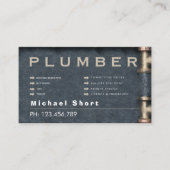 Plumber Business Card with Pipe DetaiI Visitekaartje (Voorkant)