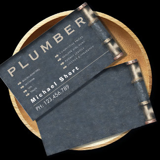 Plumber Business Card with Pipe DetaiI Visitekaartje