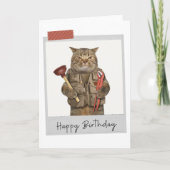 Plumber Cat Funny Birthday Card Kaart (Voorkant)