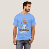 Plumber Christmasree Merry Christmas retro T-shirt (Voorkant volledig)