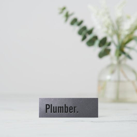 Plumber Coal Black Professional Mini Visitekaartje (Staand voorkant)