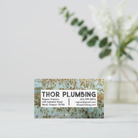 Plumber Contractor Handyman Cool Rustic Texture Visitekaartje (Staand voorkant)