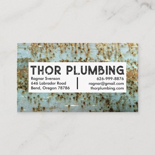 Plumber Contractor Handyman Cool Rustic Texture Visitekaartje (Voorkant)