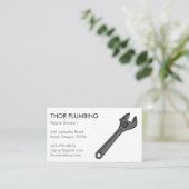 Plumber Contractor Handyman Mechanic Warian Cool Visitekaartje (Staand voorkant)