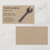 Plumber Contractor Handyman Mechanic WFrench Kraft Visitekaartje (Voorkant / Achterkant)