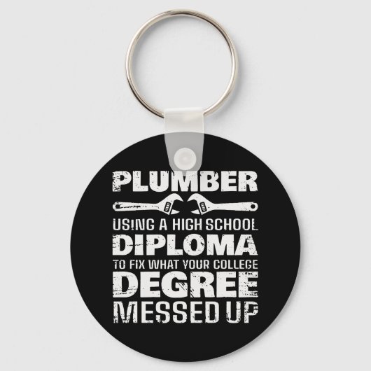 Plumber Diploma Degree Up Sleutelhanger (Voorkant)