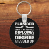 Plumber Diploma Degree Up Sleutelhanger (Voorkant)
