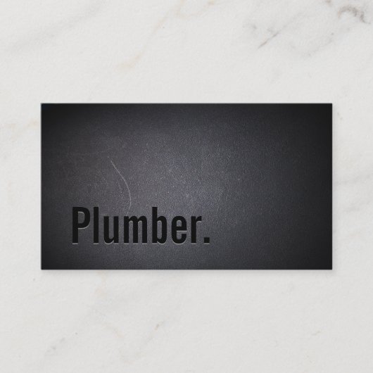 Plumber Elegant Dark Minimalist Visitekaartje (Voorkant)