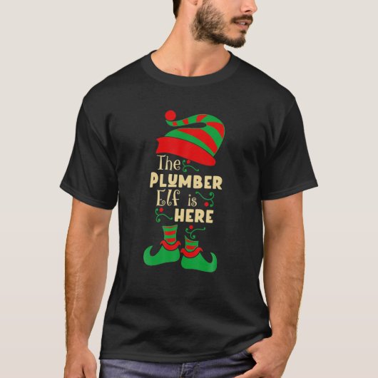 Plumber Elf kerstfeestjes T-shirt (Voorkant)