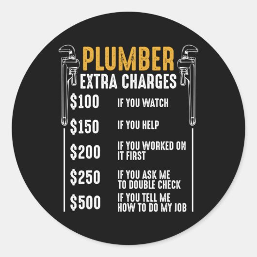 Plumber Extra Ladingen Leidingleiding Hobbyis C Ronde Sticker (Voorkant)