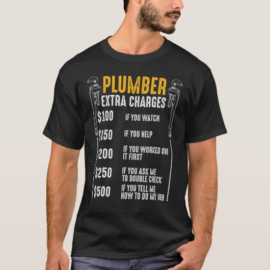 Plumber Extra Ladingen Leidingleiding T-shirt (Voorkant)