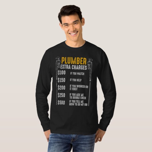 Plumber Extra Ladingen Leidingleiding T-shirt (Voorkant volledig)