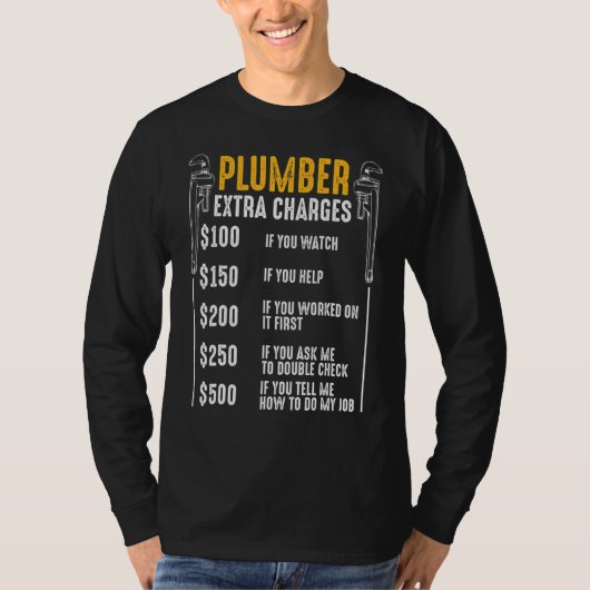 Plumber Extra Ladingen Leidingleiding T-shirt (Voorkant)
