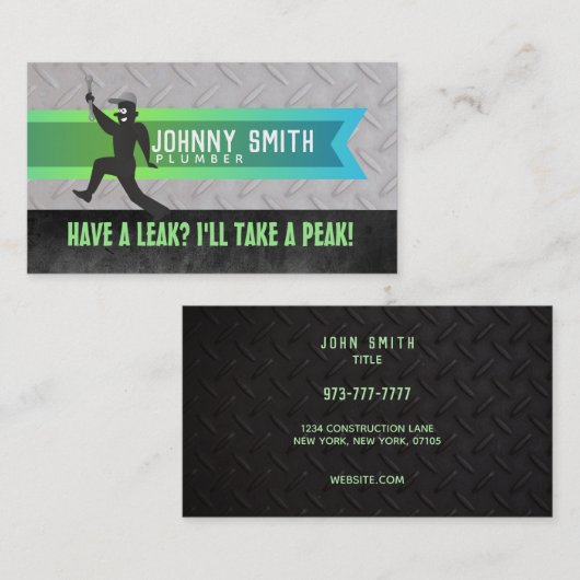 Plumber Graphic Design Visitekaartjes (Voorkant / Achterkant)