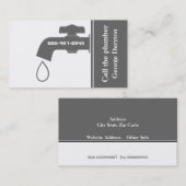 Plumber grijze, witte kraanafvoerpijp die de ogen  visitekaartje (Voorkant / Achterkant)