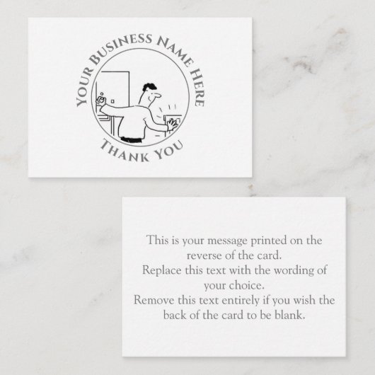 Plumber Hartelijk dank Notitiekaartje (Voorkant / Achterkant)