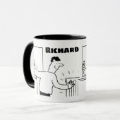 Plumber & Heating Engineer Cartoon Mok (Voorkant links)