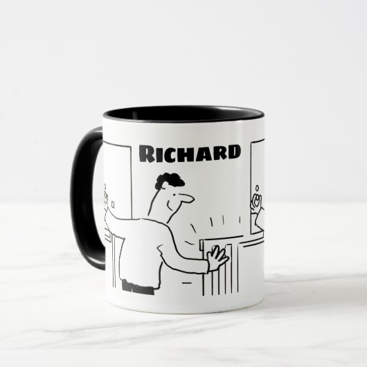 Plumber & Heating Engineer Cartoon Mok (Voorkant links)