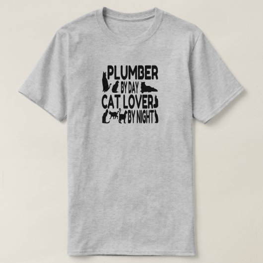 Plumber houdt van katten t-shirt (Design voorkant)