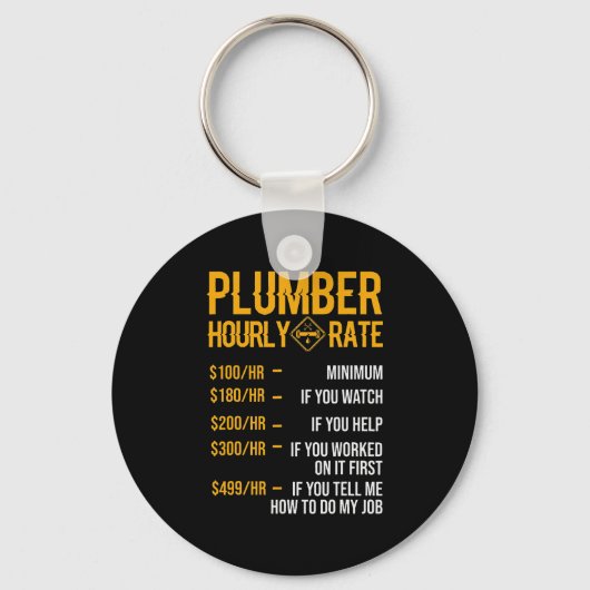 Plumber Hourly Rate Plumber Sleutelhanger (Voorkant)