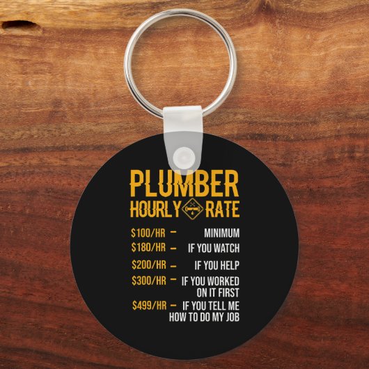 Plumber Hourly Rate Plumber Sleutelhanger (Voorkant)