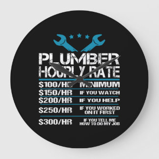 plumber installer fitter Funny Hourly Rate gift id Grote Klok