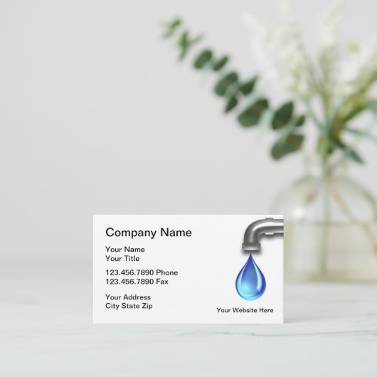 Plumber Leaking Faucet Design Visitekaartje (Staand voorkant)