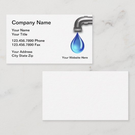 Plumber Leaking Faucet Design Visitekaartje (Voorkant / Achterkant)