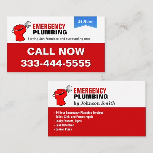 Plumber - Lokale hulpleidingen Visitekaartje (Voorkant / Achterkant)