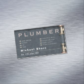 Plumber Magnetic Business Card with Pipe DetaiI Magnetisch Visitekaartje (Voorbeeld)
