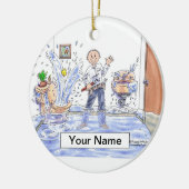 Plumber - mannelijk keramisch ornament (Links)