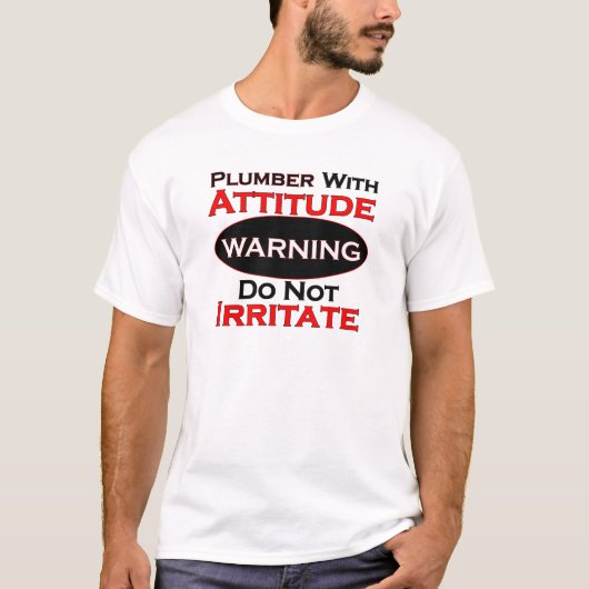 Plumber met hoogte t-shirt (Voorkant)
