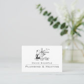 Plumber met Visitekaartje Illustratie (Staand voorkant)